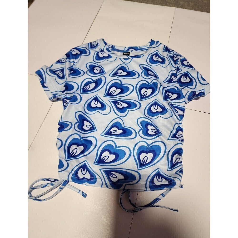 Qutie 90s Ruched Drawstring Side Heart Top - Picture 5 of 10